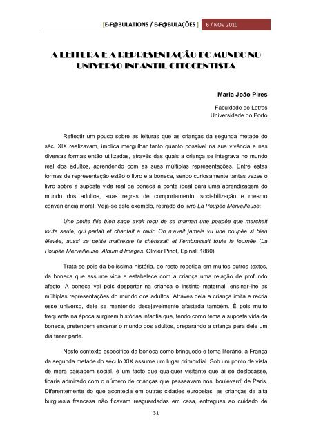 e-journal of children's literature - Biblioteca Digital - Universidade do ...