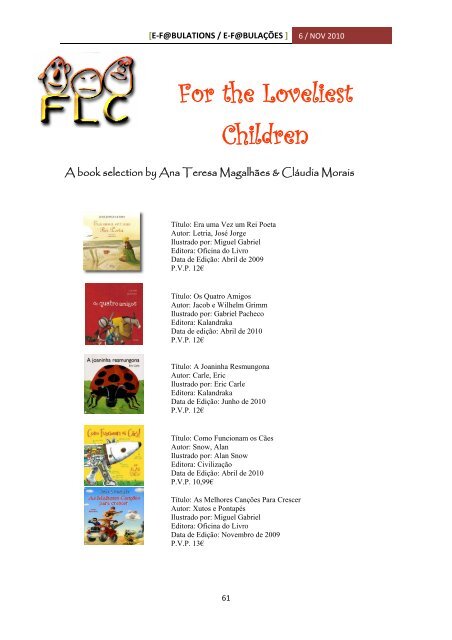 e-journal of children's literature - Biblioteca Digital - Universidade do ...