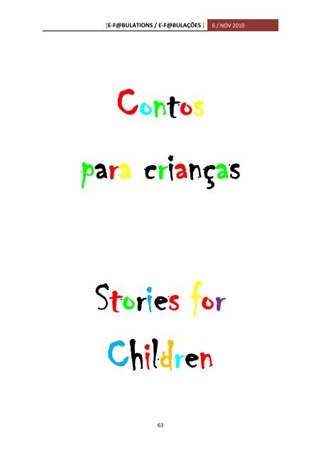 e-journal of children's literature - Biblioteca Digital - Universidade do ...