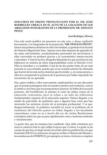 257 discurso de orden pronunciado por el dr. jose rodriguez urraca ...