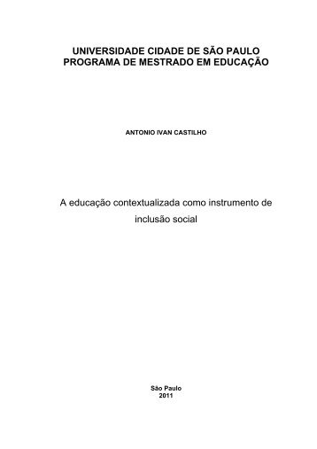 A educação contextualizada como instrumento de inclusão ... - Unicid