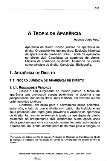 A TEORIA DA APARÊNCIA - Instituto Politécnico de Beja