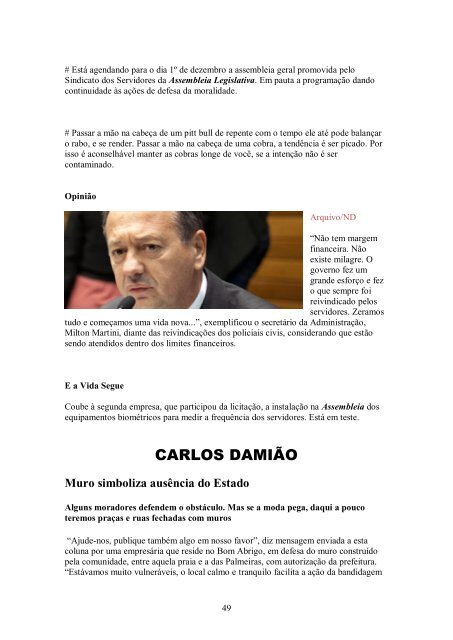 clipping deputados - Assembléia Legislativa - Governo do Estado ...