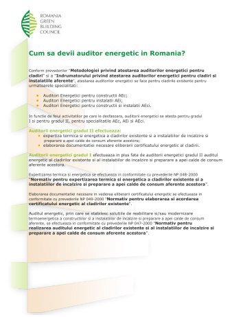 Cum sa devii auditor energetic in Romania? - What is the RoGBC