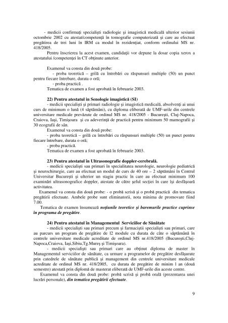 1 MINISTERUL SĂNĂTĂII PUBLICA IE DE EXAMEN PENTRU OB ...