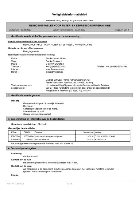 Veiligheidsinformatieblad