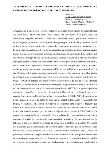 tratamento e cuidados à pacientes vítimas de ... - Sobende