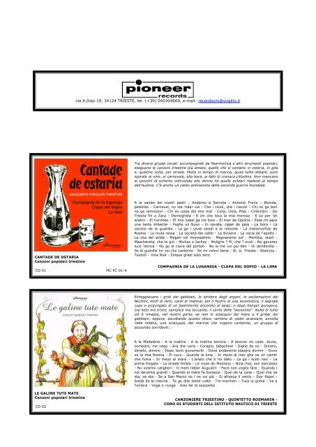 CANZONI TRIESTINE SCARICA