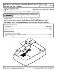 WARNING Installation and Assembly - Security Projector ... - Gateway