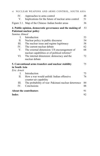 Nuclear Weapons and Arms Control in South Asia after the Test Ban