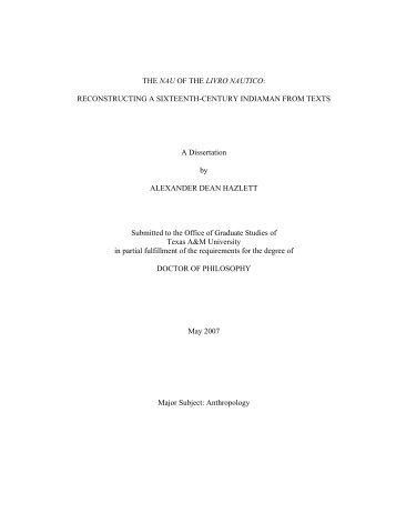 the nao of the livro nautico - Nautical Archaeology at Texas A&M ...