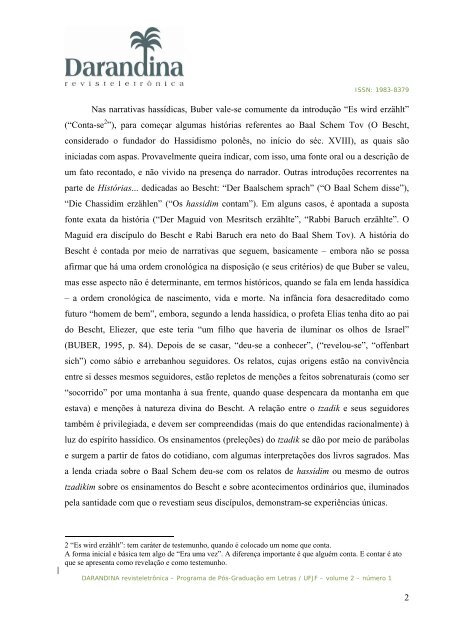 1 Martin Buber e o judaísmo poético de Histórias do rabi Leo ...