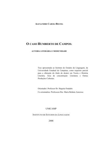 O Caso Humberto De Campos: Autoria Literária e Mediunidade