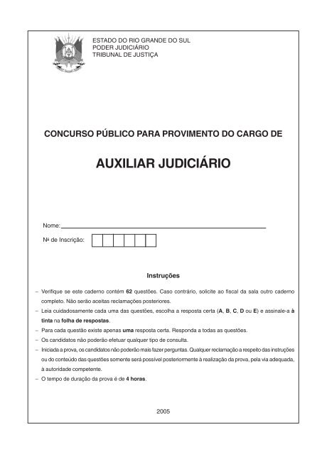 Prova Gráfica - Tribunal de Justiça do Estado do Rio Grande do Sul