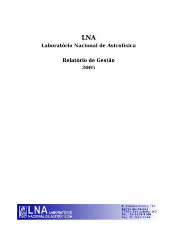 Laboratório Nacional de Astrofísica Relatório de Gestão 2005