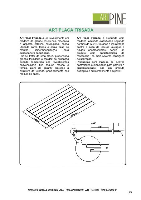 ART PLACA FRISADA - Art Pine