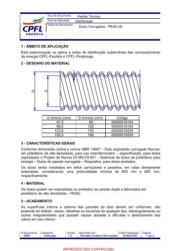 Dutos Corrugados - PEAD (S) - Cpfl