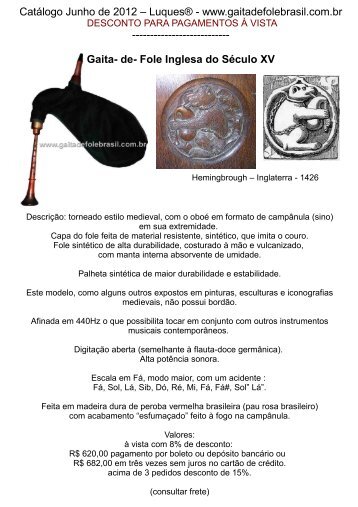 Gaita- de- Fole Inglesa do Sécu - Fabricante de Gaitas-de-Fole no ...