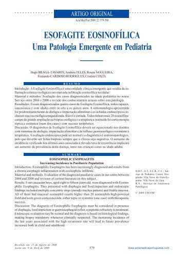 esofagite eosinofílica - Acta Médica Portuguesa