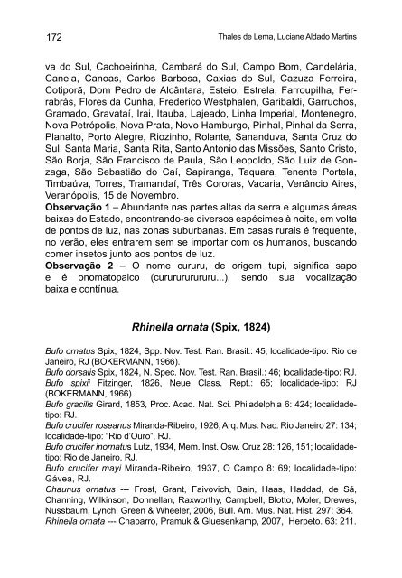 Anfíbios do Rio Grande do Sul: Catálogo, diagnoses ... - pucrs