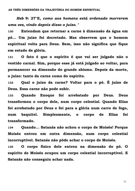 as tres dimensoes da trajetoria do homem espiritual - Tabernaculo