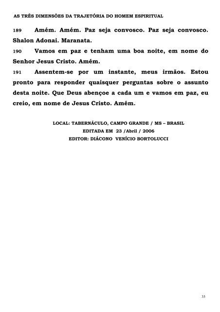 as tres dimensoes da trajetoria do homem espiritual - Tabernaculo