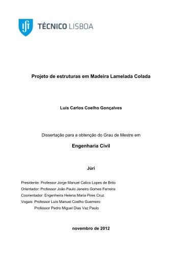 Projeto de estruturas em Madeira Lamelada Colada - Universidade ...