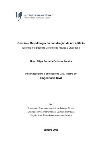 Gestão e Metodologia da construção de um edifício - Universidade ...