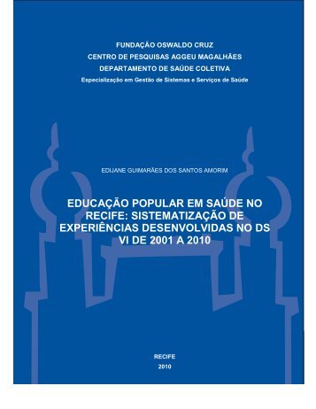 educação popular em saúde no recife - Centro de Pesquisas Aggeu ...