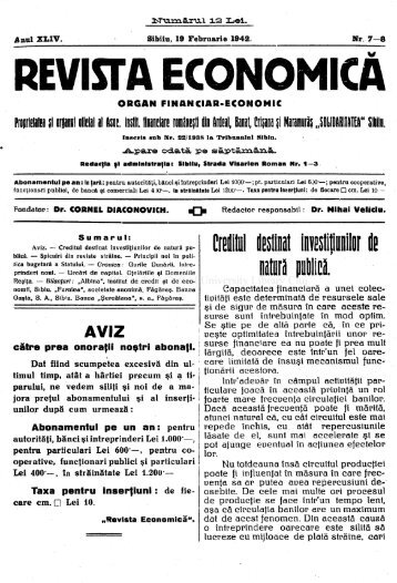 REVISTA ECONOMICA - BCU Cluj