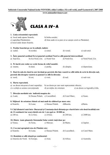 Clasa A IV-A