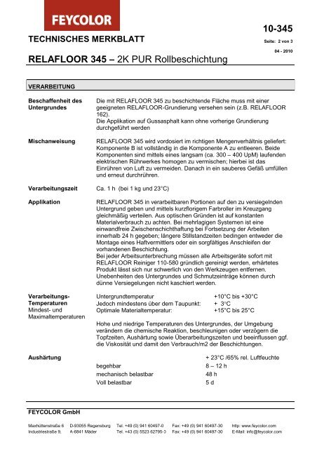 10-345 RELAFLOOR 345 -; 2K PUR Rollbeschichtung