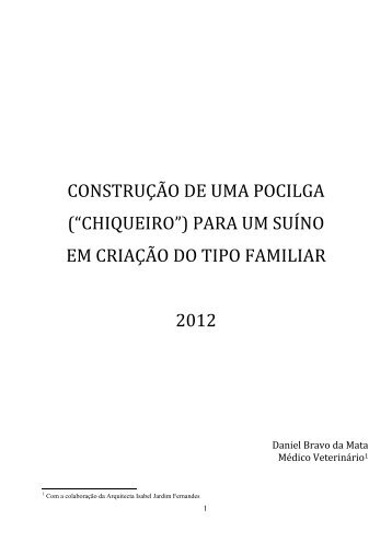 CONSTRUÇÃO DE UMA POCILGA (“CHIQUEIRO ... - Vetbiblios