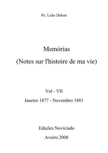 Memórias (Notes sur l'histoire de ma vie) - Dehonianos