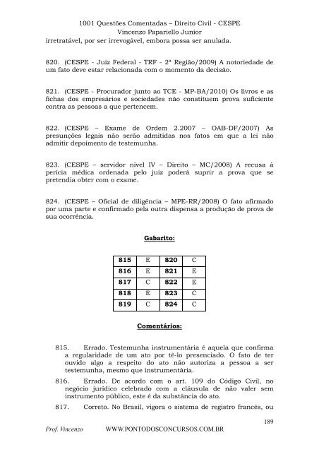 1001 Questões Comentadas – Direito Civil - CESPE