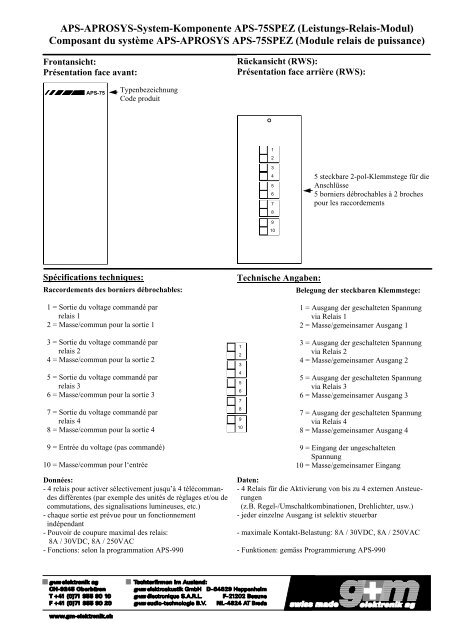 APS-APROSYS-System-Komponente APS ... - g+m elektronik ag