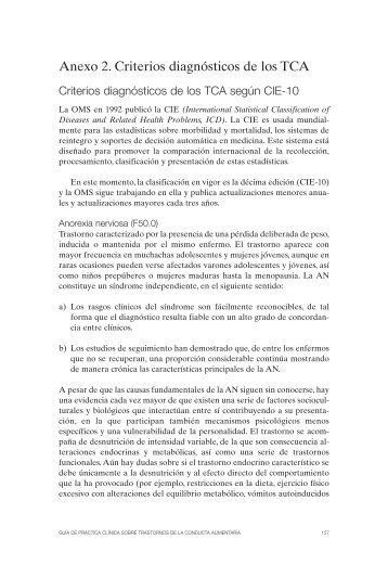 Anexo 2. Criterios diagnósticos de los TCA
