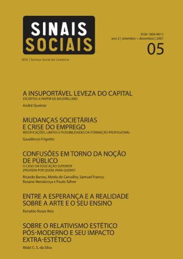 Revista Sinais Sociais N5 pdf - Sesc