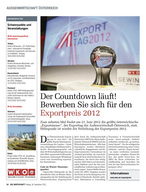 Die Wirtschaft Nr. 50 vom 16. Dezember 2011