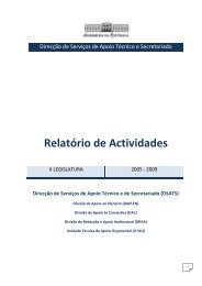 Relatório de Actividades - Assembleia da República