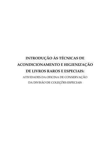 Introdução às técnicas de acondicionamento e higienização de