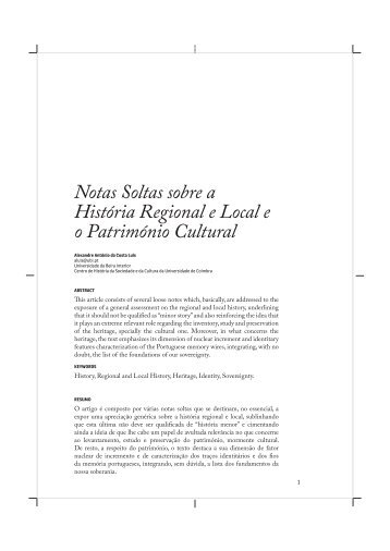 Notas Soltas sobre a História Regional e Local e o ... - UBImuseum
