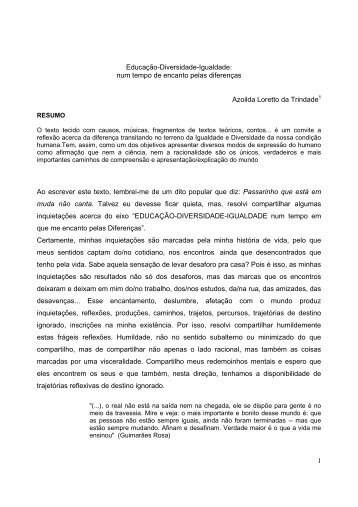 1 Educação-Diversidade-Igualdade: num tempo de encanto ... - voltar