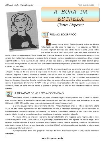 A HORA DA ESTRELA, Clarice Lispector - LiteraPiauí