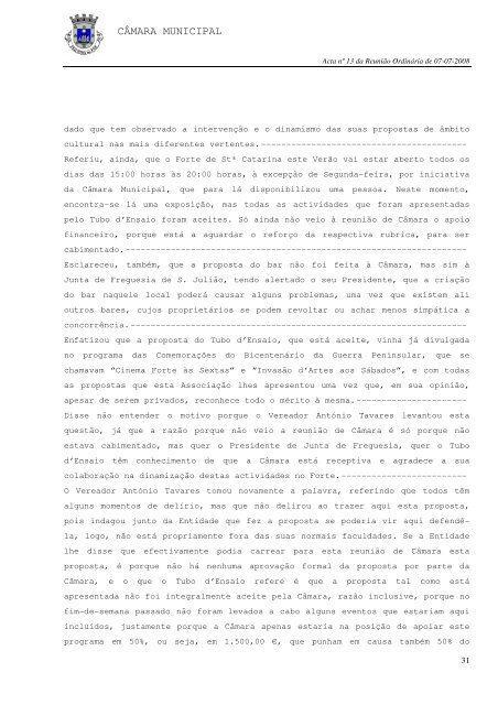 ACTA N.º 13/2008 REUNIÃO ORDINÁRIA DE 07-07-2008