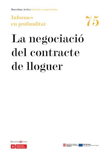 La negociació del contracte de lloguer - BarcelonaNetActiva