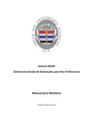 Manual para Membros - Ordem dos Engenheiros Técnicos