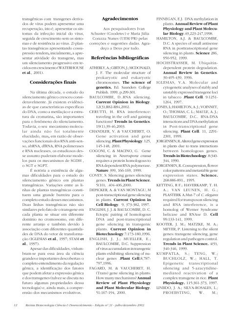 Revista Biotecnologia Ciência & Desenvolvimento - Edição nº 31