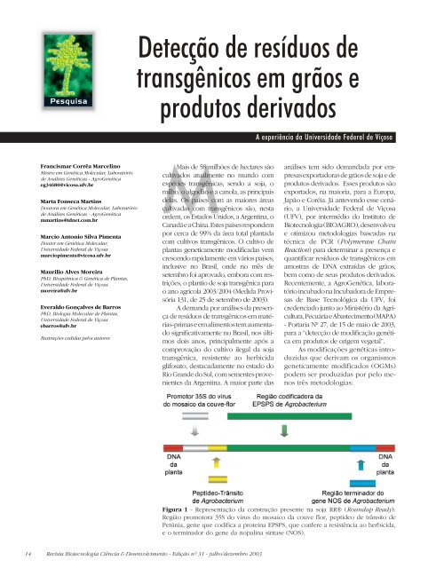 Revista Biotecnologia Ciência & Desenvolvimento - Edição nº 31