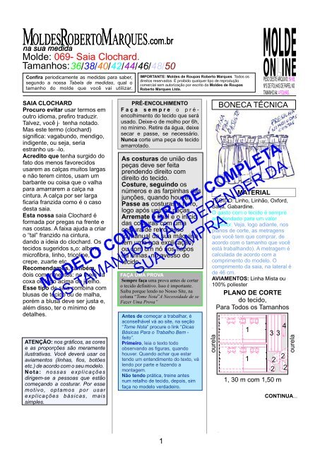 LAYOUTmolde-069_Saia Clochard_VER - Moldes Roberto Marques